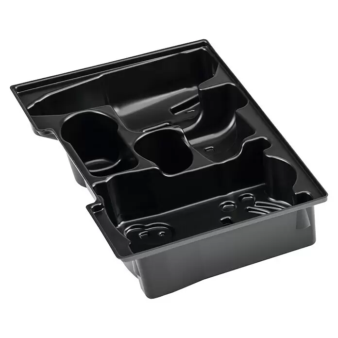 Bosch Professional Aufbewahrungseinlage L-Boxx 102 - 61 x 318 x 203 mm, Passend für: GSR 12 V-15, GSR 12 V-20, GSR 12 V-20 HX - Schwarzer Besteckkasten aus Kunststoff mit mehreren Fächern zur Organisation von Küchenutensilien.