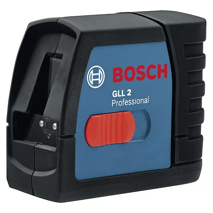 Bosch Professional Linienlaser GLL 2-10 - Max. Arbeitsbereich: 10 m, 3 -tlg. - Abbildung eines Bosch GLL 2 Professional Linienlasers mit kompakter Bauweise für präzise Nivellierung im Innenbereich.