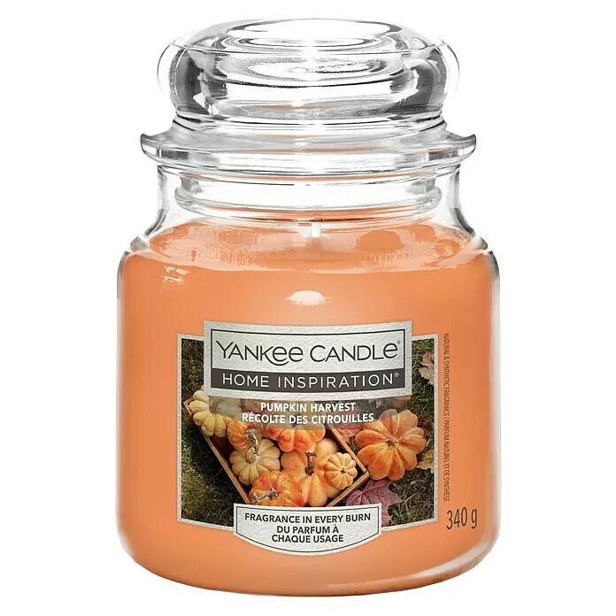 Yankee Candle Home Inspirations Duftkerze - Im Glas, Pumpkin Harvest, Medium - Vorderansicht
