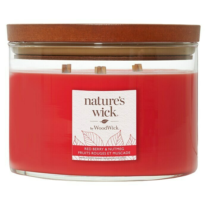 Woodwick Nature's Wick Duftkerze (Im Glas, Red Berry & Nutmeg, Anzahl Dochte: 3 Stk.) | BAUHAUS