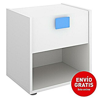 Mesita de noche Chic (L x An x Al: 33 x 40 x 42 cm, Blanco, Número de cajones: 1)
