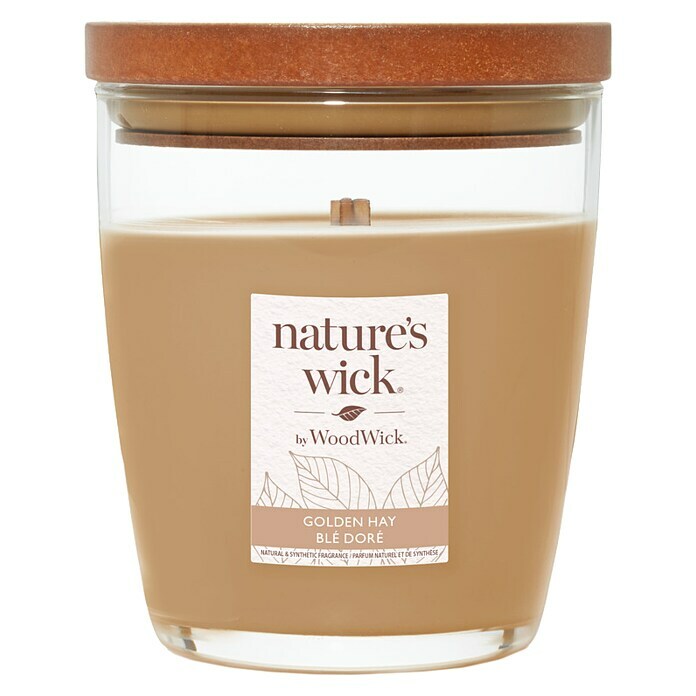 Woodwick Nature's Wick Duftkerze (Im Glas, Golden Hay, Anzahl Dochte: 1 Stk.)