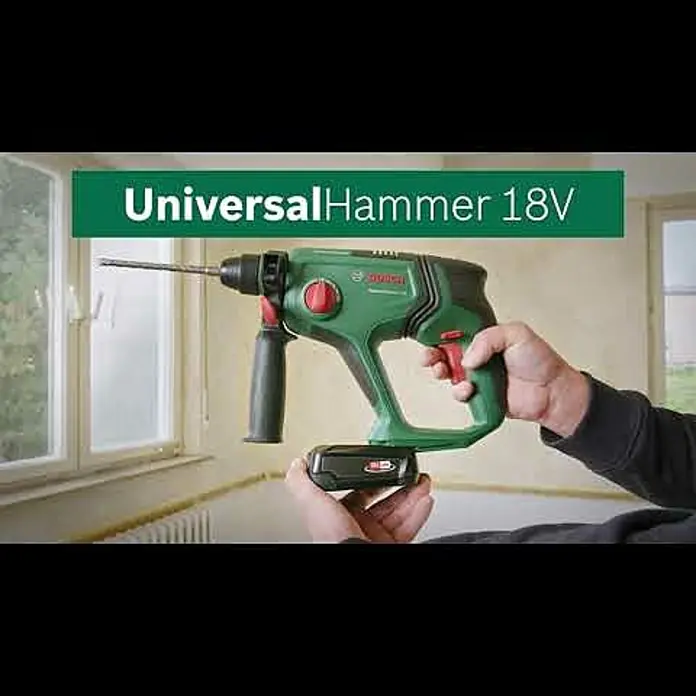 Bosch Power for All 18V Akku-Kombihammer UniversalHammer 18V - 18 V, Ohne Akku, 2 J - Akku-Bohrhammer Bosch UniversalHammer 18V  stark fr Bohr- und Meielarbeiten