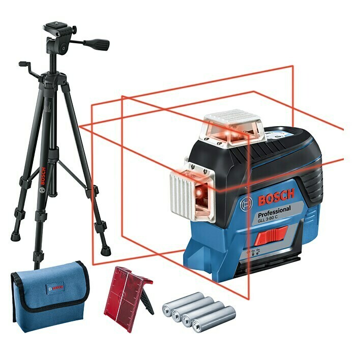 Bosch Professional Láser de línea GLL 3-80 CG (Zona de trabajo máx.: 120 m con receptor)