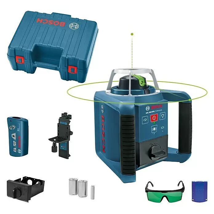 Bosch Professional Rotationslaser GRL 300 HVG - Max. Arbeitsbereich: 100 m, 5 -tlg. - Diagonale Ansicht