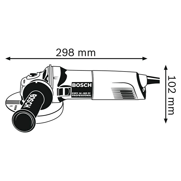 Bosch Professional Winkelschleifer GWS 14-125 (1.400 W, Durchmesser Scheibe: 125 mm, Leerlaufdrehzahl: 11.500 U/min) | BAUHAUS