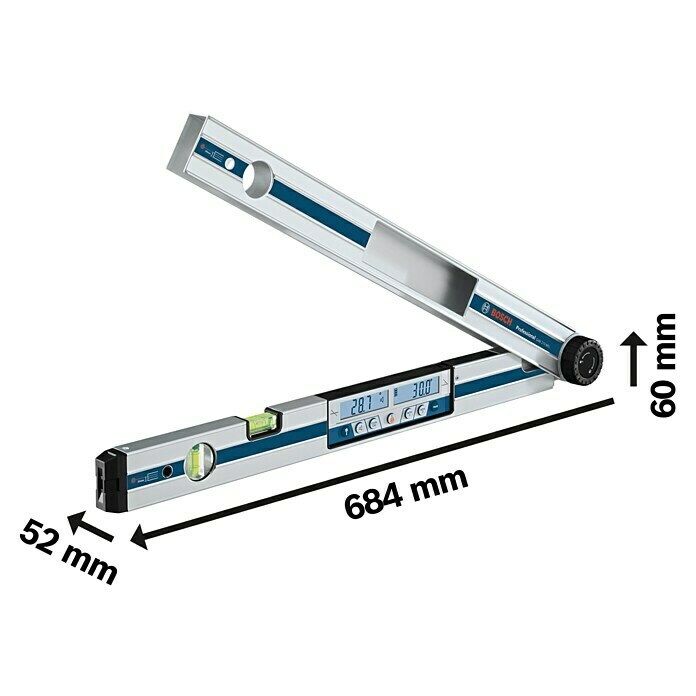 Bosch Professional Digitaler Winkelmesser GAM 270 MFL (Winkel: 0 ° - 270 °, Blattlänge: 60 cm) | BAUHAUS