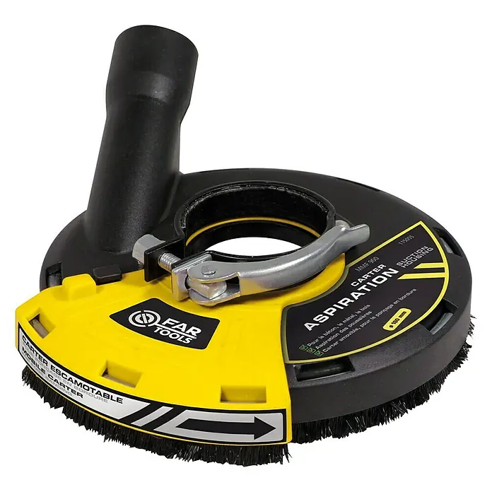 Fartools Schleifaufsatz Gipsschleifer - Durchmesser: 150 mm, Passend für: Fartools Multischleifer Multi-Rex 900 - Die Schleifhaube mit Absaugvorrichtung von FAR Tools ermöglicht staubfreies Arbeiten und ist ideal für Beton, Metall und Holz.