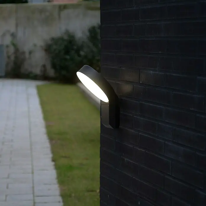 Lutec Aplique exterior LED Meridian - 14 W, 26,6 x 17,7 x 18 cm, Antracita, IP54 - La moderna lámpara de pared proporciona iluminación exterior y resalta las características arquitectónicas.
