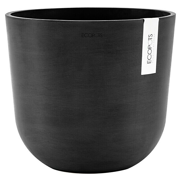 Ecopots Oslo Pflanztopf (Außenmaß (Ø x H): 25 x 21,8 cm, Kunststoff, Dunkelgrau) | BAUHAUS