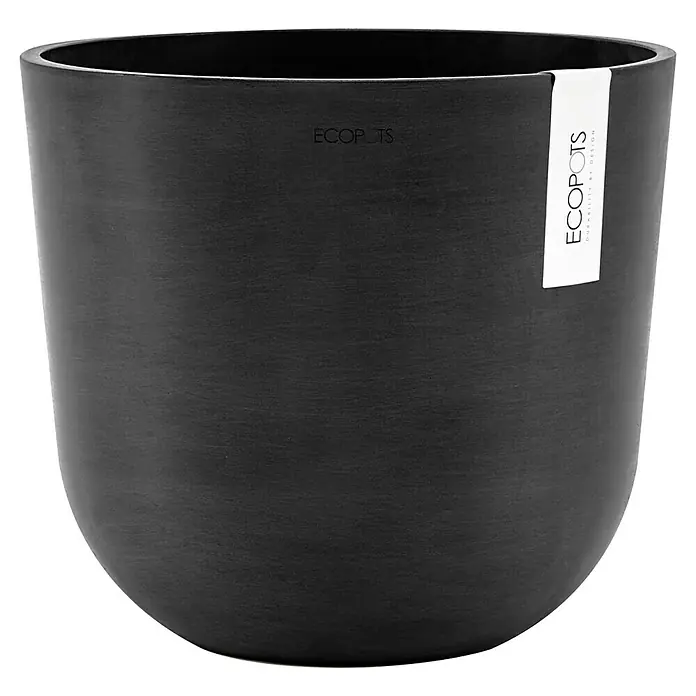 Ecopots Oslo Pflanztopf - Außenmaß (Ø x H): 25 x 21,8 cm, Kunststoff, Dunkelgrau - Schwarzer Pflanzentopf der Marke Ecopots mit dem Fokus auf Design und Haltbarkeit für den Innen- und Außenbereich.