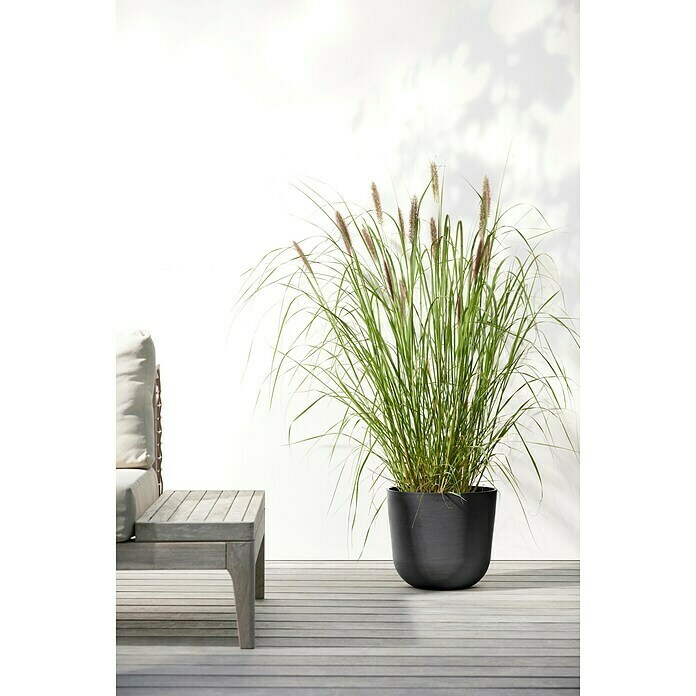 Ecopots Oslo Pflanztopf (Außenmaß (Ø x H): 25 x 21,8 cm, Kunststoff, Dunkelgrau) | BAUHAUS