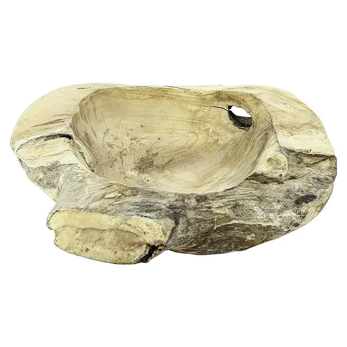 Teakschale - Rund, Durchmesser: 30 cm, Teak - Natürliche Holzschale mit rustikalem Charme. Diese dekorative Schale aus naturbelassenem Holz ist ein Blickfang und ideal für Obst, Deko oder als einzigartiges Wohnaccessoire.