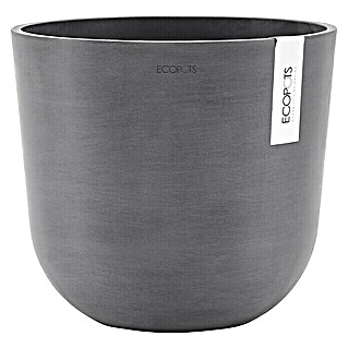 Ecopots Oslo Pflanztopf (Außenmaß (Ø x H): 25 x 21,8 cm, Kunststoff, Grau)