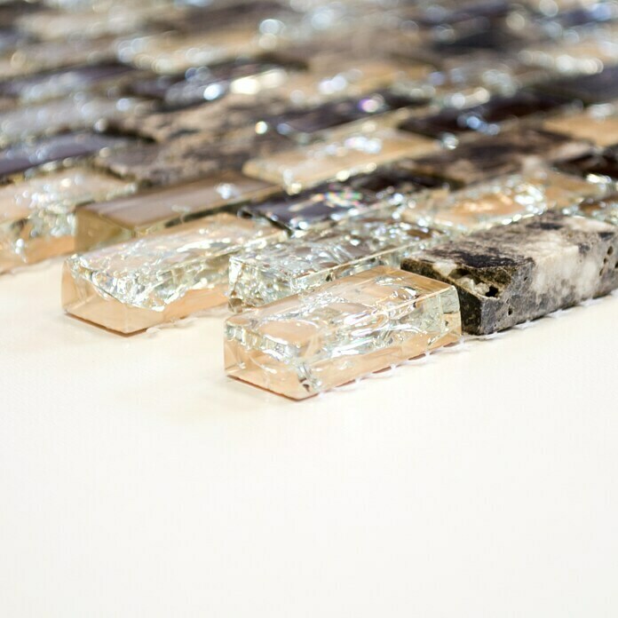Mosaikfliese Crystal Mix XIC B1155 (30 x 28,5 cm, Braun, Glänzend)