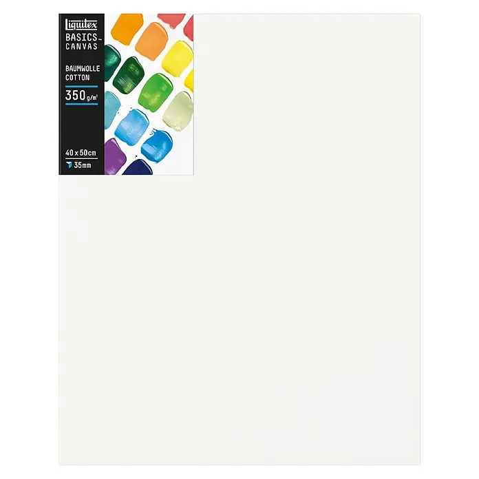 Liquitex Basics Keilrahmen Canvas Deep Edge - 50 x 40 x 3,5 cm, Baumwolle, 3-fach grundiert - Liquitex Basics Leinwand aus Baumwolle, 40 x 50 cm, mit einer Grammatur von 350 g/m² und einer Rahmenstärke von 35 mm. Perfekt für Acryl- und Ölmalerei.