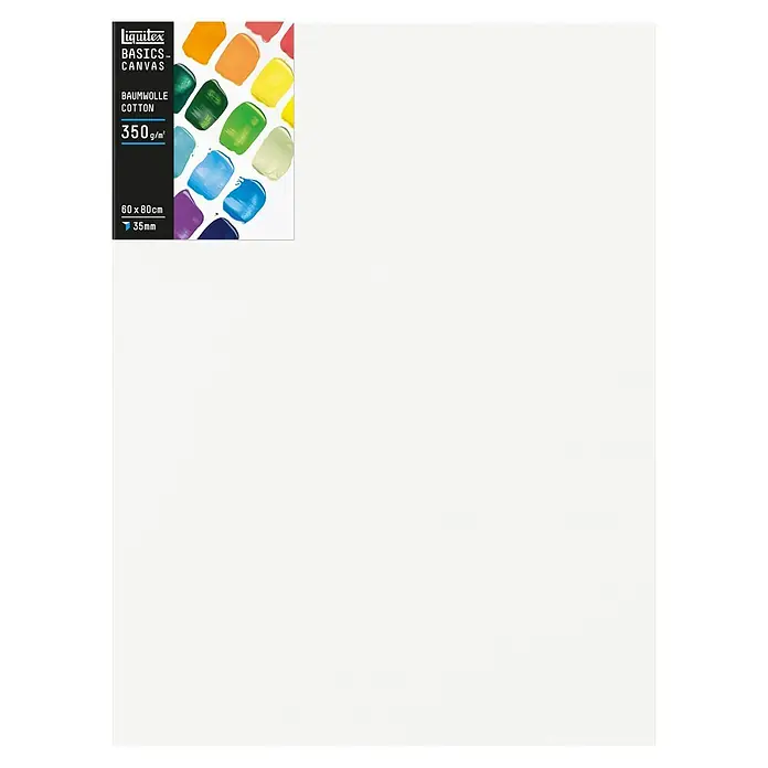 Liquitex Basics Keilrahmen Canvas Deep Edge - 80 x 60 x 3,5 cm, Baumwolle, 3-fach grundiert - Liquitex Basics Leinwand aus Baumwolle, 60 x 80 cm, ideal für Acryl- und Ölmalerei.
