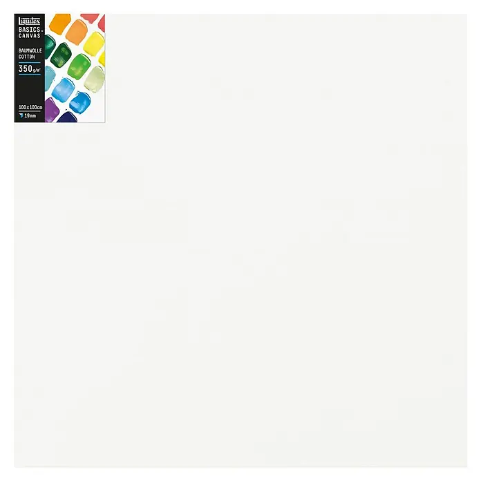 Liquitex Basics Keilrahmen Canvas - 100 x 100 x 1,9 cm, Baumwolle, 3-fach grundiert - Liquitex Basics Keilrahmen aus Baumwolle, 100 x 100 cm, ideal für Acryl- und Ölmalerei.