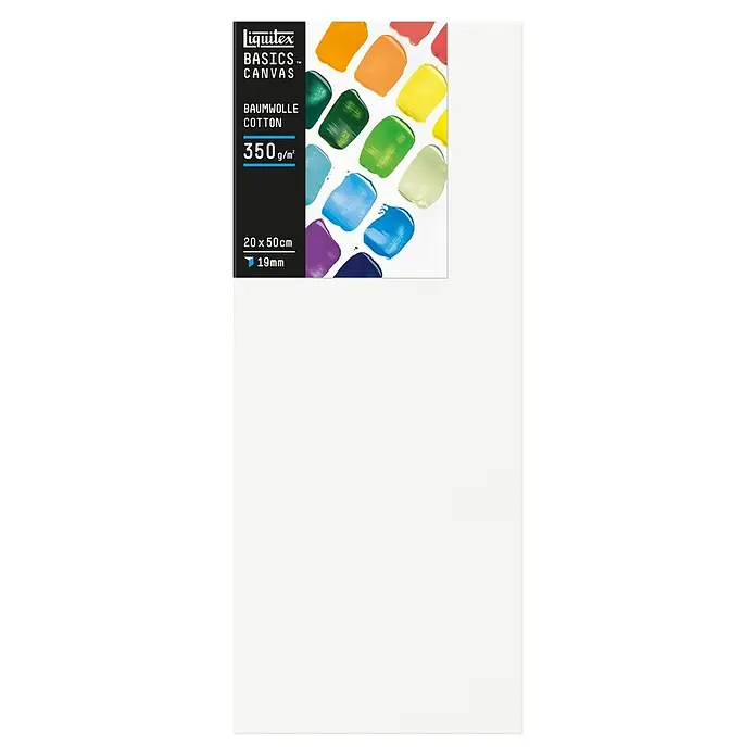 Liquitex Basics Keilrahmen Canvas - 50 x 20 x 1,9 cm, Baumwolle, 3-fach grundiert - Liquitex Basics Leinwand: Baumwolle, 350 g/m², 20 x 50 cm, 19 mm. Ideal für Künstler, die hochwertige Materialien zu einem erschwinglichen Preis suchen.