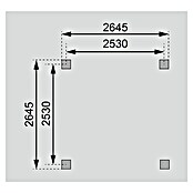 Karibu Pavillon Bergen 1 (338 x 338 cm, Schiefergrau, Natur)