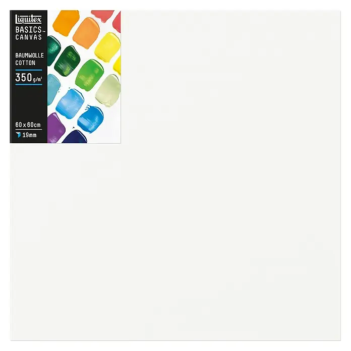 Liquitex Basics Keilrahmen Canvas - 60 x 60 x 1,9 cm, Baumwolle, 3-fach grundiert - Liquitex Basics Keilrahmen mit 350 g/m², 60 x 60 cm und 19 mm Stärke. Ideal für Acryl- und Ölmalerei, bietet eine robuste Oberfläche für Künstler.
