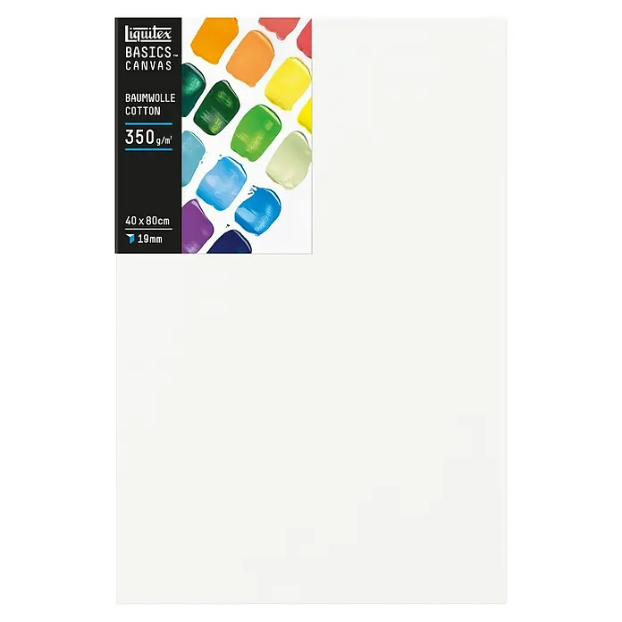 Liquitex Basics Keilrahmen Canvas - 80 x 40 x 1,9 cm, Baumwolle, 3-fach grundiert - Liquitex Basics Keilrahmen, 40 x 80 cm, mit 350 g/m² Baumwollbespannung und 19 mm Rahmenstärke für vielfältige Maltechniken.