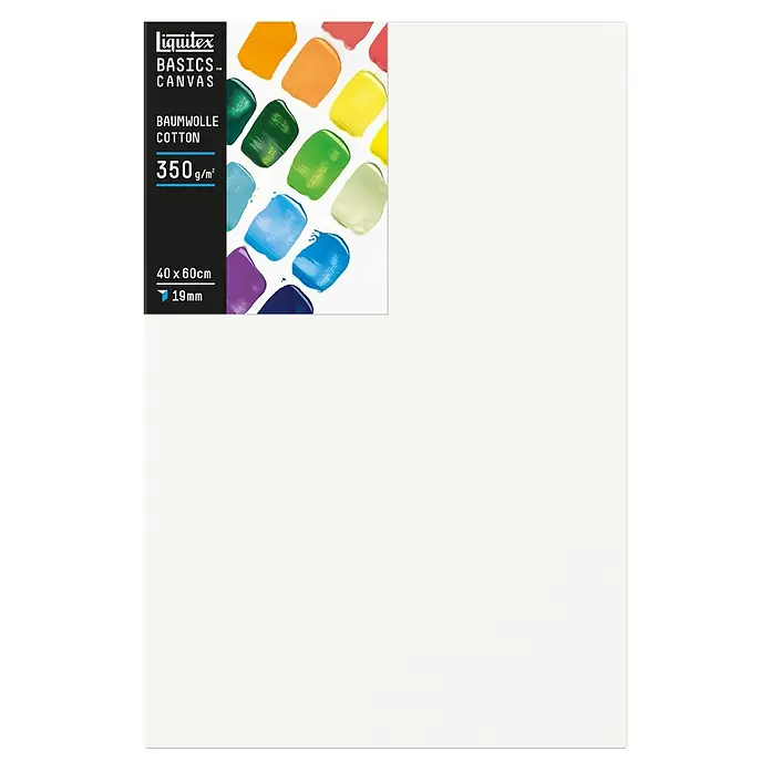 Liquitex Basics Keilrahmen Canvas - 60 x 40 x 1,9 cm, Baumwolle, 3-fach grundiert - Liquitex Basics Leinwand, 40x60cm, ideal für Acryl- und Ölmalerei. Die Baumwollleinwand mit 350g/m² ist perfekt für Anfänger und Profis.