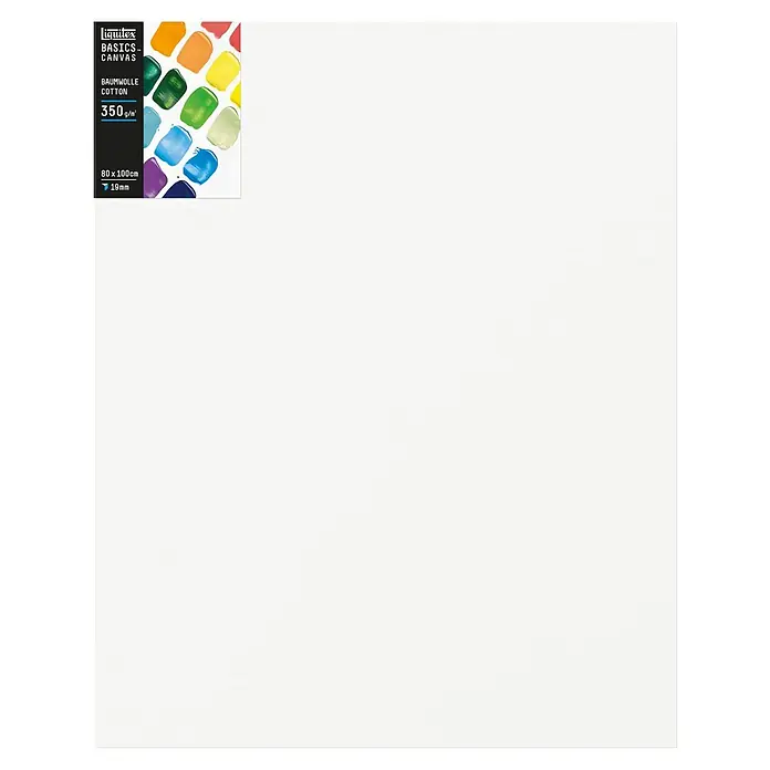 Liquitex Basics Keilrahmen Canvas - 100 x 80 x 1,9 cm, Baumwolle, 3-fach grundiert - Liquitex Basics Leinwand, 80x100cm, bespannt mit Baumwolle, ideal für Acryl- und Ölmalerei.