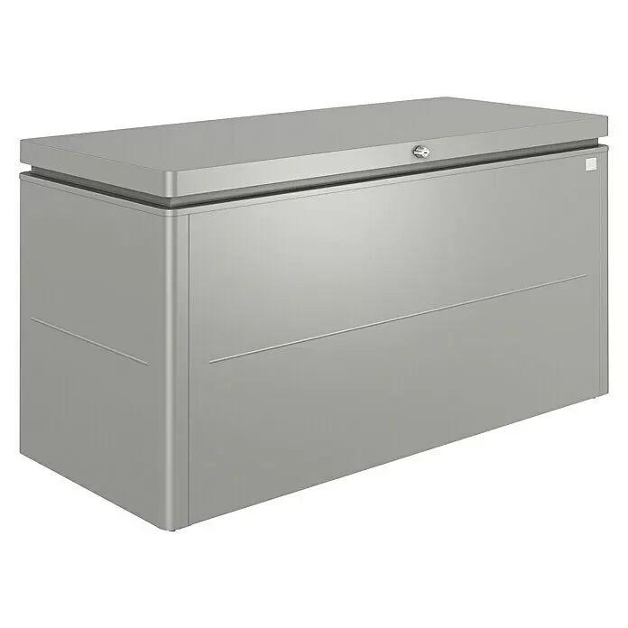 Biohort LoungeBox Gartenbox LoungeBox 160 - Quarzgrau Metallic, 160 x 70 x 84 cm, Stahl - Vorderansicht