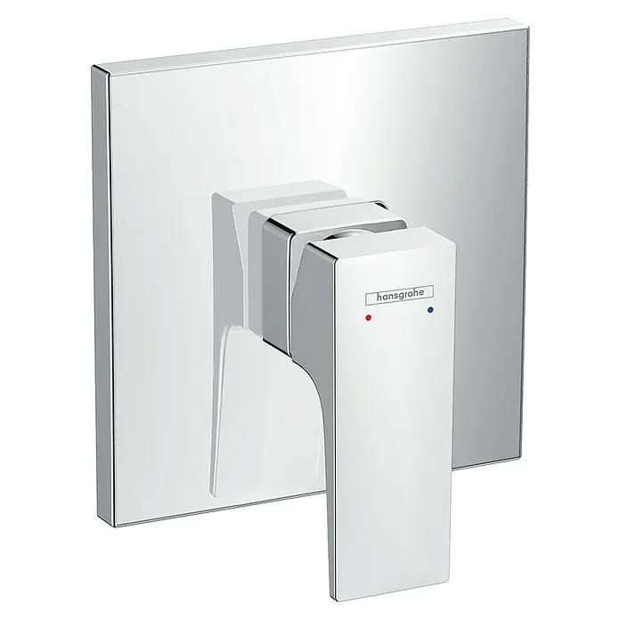 Hansgrohe Metropol UP-Brausearmatur - Chrom, Glänzend - Hansgrohe Metropol Unterputz-Einhebelmischer mit quadratischer Rosette in Chrom, für moderne Badgestaltung.