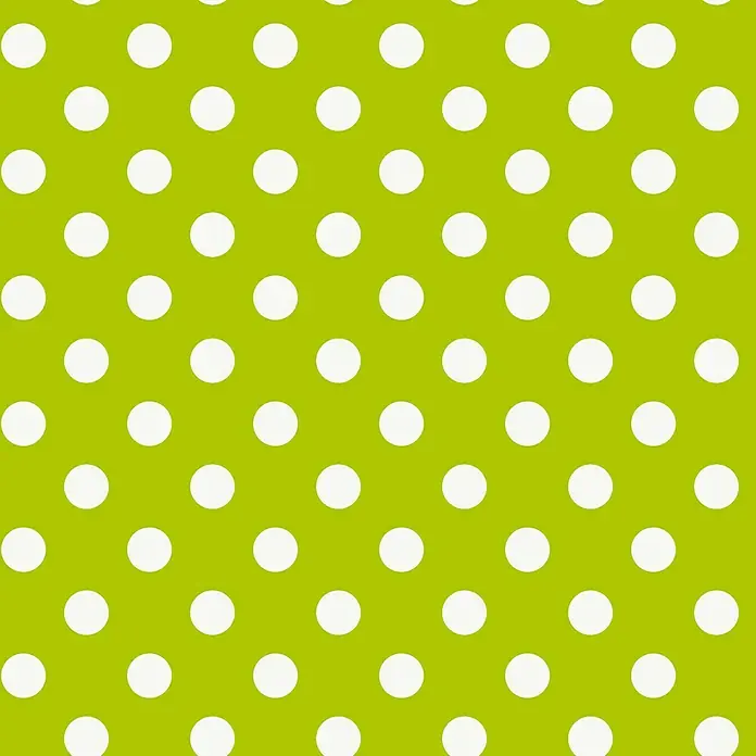 D-c-fix Manhattan Tischdecke Meterware Venita - Breite: 140 cm, Limone - Ein hellgrünes Muster mit weißen Punkten, ideal für Stoffe, Dekorationen oder Hintergründe, die eine fröhliche und lebendige Note benötigen.