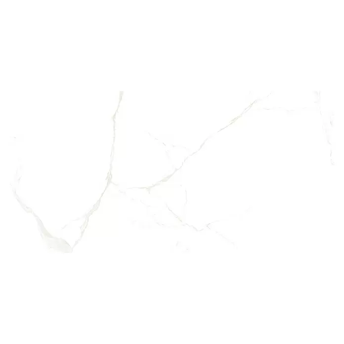 Feinsteinzeugfliese Marble Neo Cala - 60 x 120 cm, Weiß/Gold, Glänzend - Weiße Marmoroptik-Fliese mit zarter Äderung.