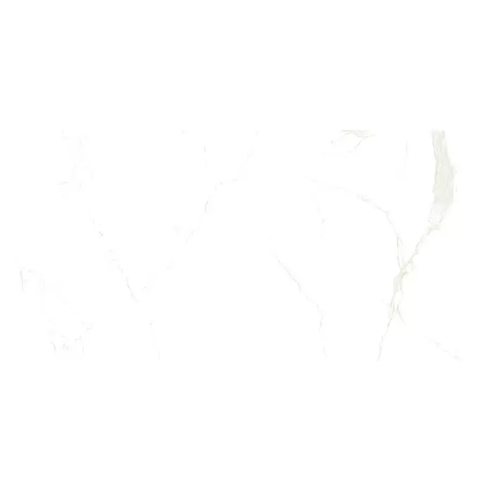 Feinsteinzeugfliese Marble Neo Cala - 60 x 120 cm, Weiß/Gold, Glänzend - Weiße Marmorfliese mit zarter beiger Maserung.