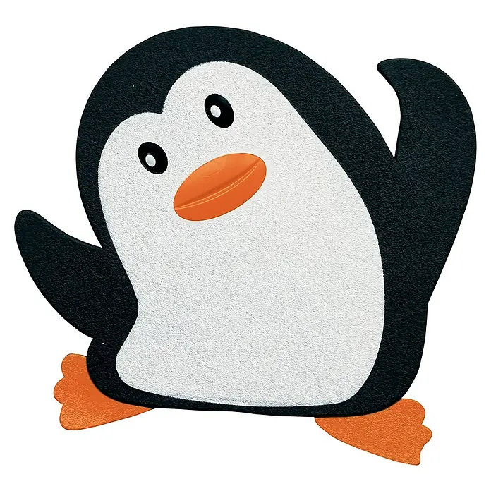 Spirella Estera antideslizante Pingy - 12 x 11 cm, Plástico, Negro - Esta encantadora pegatina de pingüino con su diseño estilizado añade un toque de color y alegría a cualquier espacio, perfecta como decoración lúdica.
