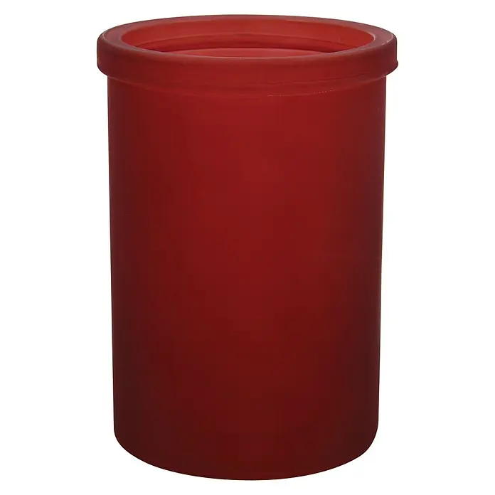 Spirella Yoko Portacepillos - Ø x Al: 7,5 x 10,6 cm, Vidrio, Burdeos - Papelera de plástico roja. Diseño sencillo, ideal para la oficina o la cocina. Resistente y fácil de limpiar, recipiente práctico.