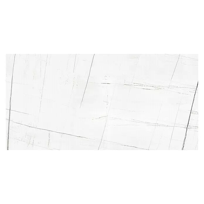 Feinsteinzeugfliese Marble Saphir - 60 x 120 cm, Weiß, Glänzend - Draufsicht