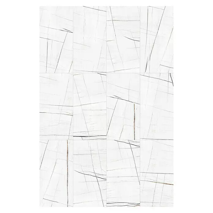 Feinsteinzeugfliese Marble Saphir - 60 x 120 cm, Weiß, Glänzend - Draufsicht