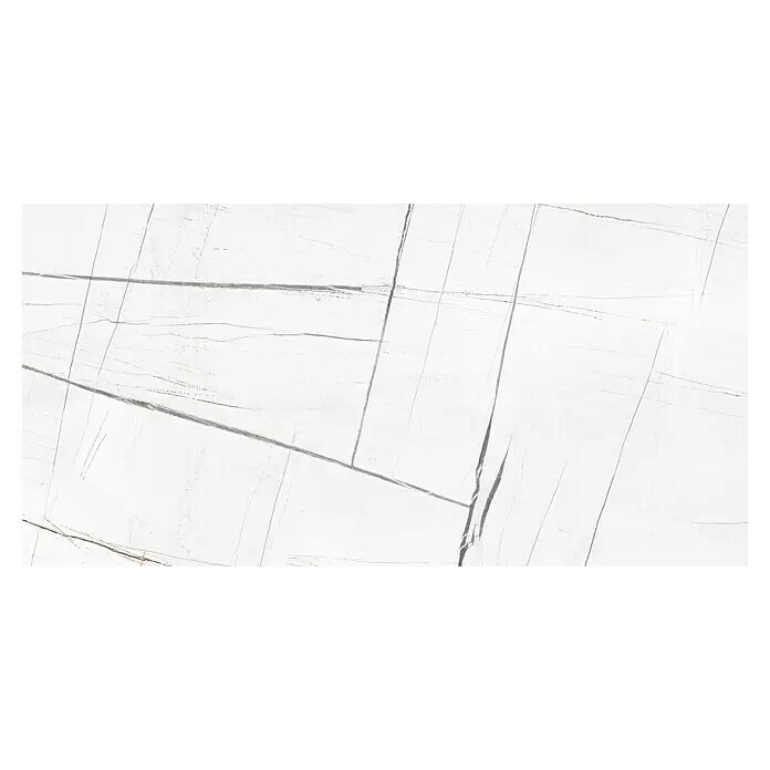 Feinsteinzeugfliese Marble Saphir - 60 x 120 cm, Weiß, Glänzend - Draufsicht