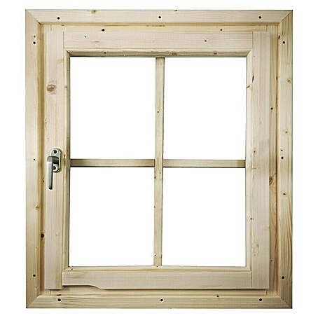 Karibu Holzfenster (Braun, Klarglas, 69 x 80 cm, Passend für: Gartenhaus 28 mm)