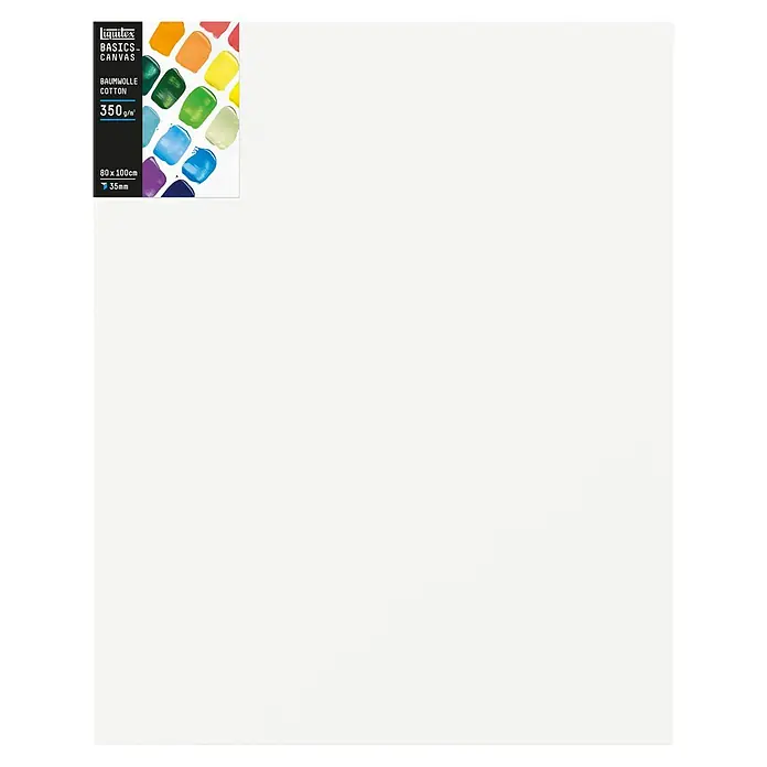 Liquitex Basics Keilrahmen Canvas Deep Edge - 80 x 100 x 3,5 cm, Baumwolle, 3-fach grundiert - Liquitex Basics Leinwand, 80x100cm, ideal für Acryl- und Ölmalerei. Hochwertige Baumwollleinwand für kreative Projekte.