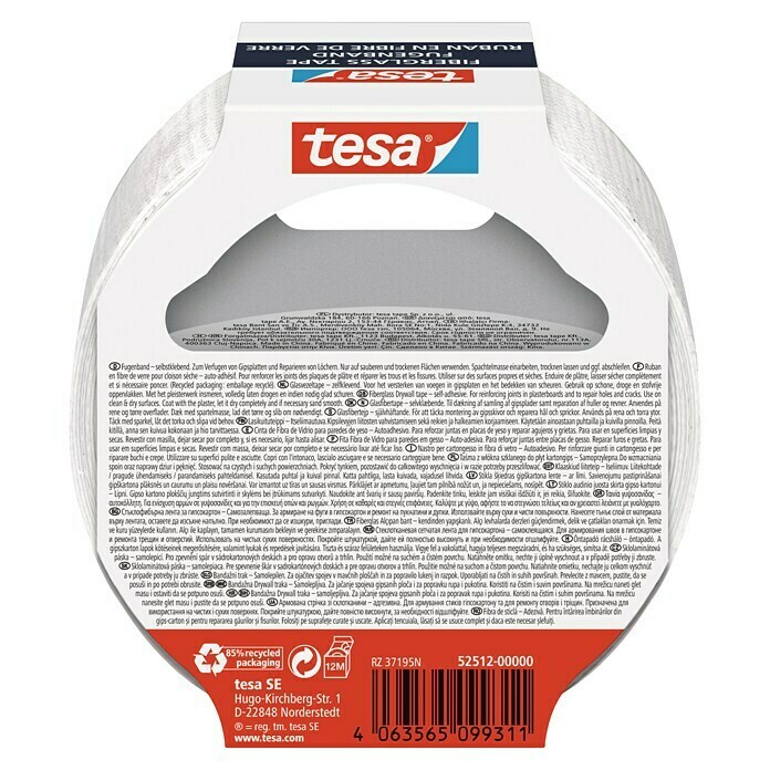 tesa Reparaturklebeband (Weiß, 25 m x 50 mm)