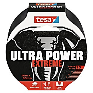Tesa Ultra Power Reparaturgewebeband Extreme (Schwarz, 10 m x 50 mm)