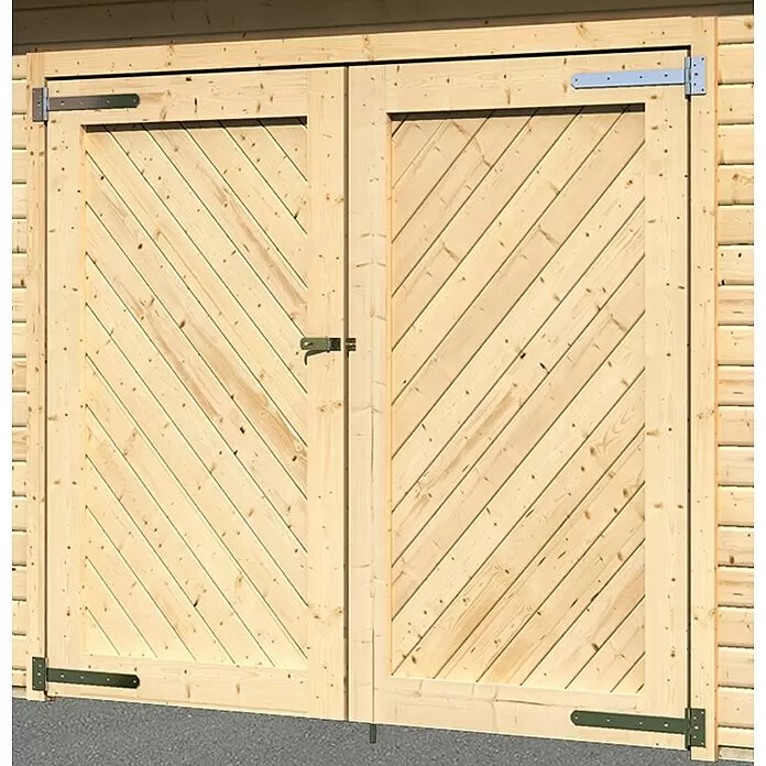 Karibu Garage - Holz, 12 m², Wandstärke: 28 mm - Detailaufnahme