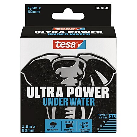 Tesa Ultra Power Unterwasser-Klebeband (Schwarz, 1,5 m x 50 mm)