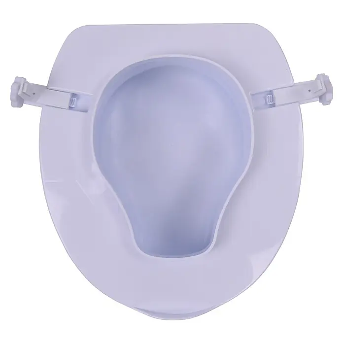 careosan WC-Sitzerhöhung - 10 cm, Kunststoff, Weiß - Das Bild zeigt einen weißen Toilettensitzaufsatz, der das tägliche WC-Erlebnis komfortabler macht. Ideal für Senioren oder Menschen mit Einschränkungen.