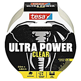 Tesa Ultra Power Reparaturklebeband Clear (Transparent, 20 m x 50 mm)