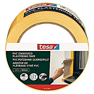 Tesa Putzband PVC (Gelb, L x B: 33 m x 50 mm, Von Hand einreißbar)