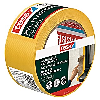Tesa Pleistertape PVC (Geel, l x b: 33 m x 50 mm, Met de hand te scheuren)