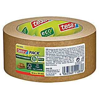 Tesa Paketklebeband Packband ecoLogo (Braun, L x B: 50 m x 5 cm)