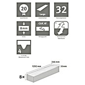 Egger Home Laminat 8/32 Large Matera Eiche weiß (1.292 x 246 x 8 mm, Landhausdiele, Matera Eiche weiß) | BAUHAUS